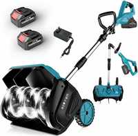 A12-0005 Balayeuse à neige sans fil 21V avec moteur sans balais 800W pour allée et trottoir domestiques, lance la neige jusqu'à 4-6m, avec cordon