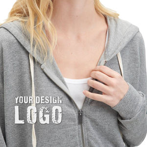 Sweat à capuche zippé pour femme, style décontracté, coupe slim, couleur unie, faible MOQ, personnalisable, idéal pour le sport et le streetwear - Product Image 6