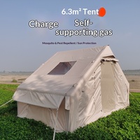 Tente gonflable de 6,3 mètres carrés pour le camping en plein air toute saison ; Fabriquée en tissu de coton ; résistante au vent, au soleil et à la pluie