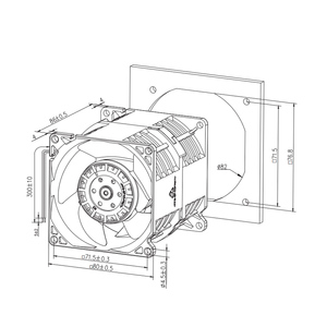 Innootec 80x80x86mm 12V DC áp lực cao Máy chủ fan hâm mộ 17000rpm PWM cho mạng đính kèm lưu trữ (NAS) và mật độ cao san hệ thống - Product Image 3