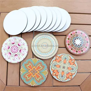 Blank Coasters For Sublimation Wholesale Circle 90mm Wood Blank Wood Sublimation MDF Coaster For Food Serving