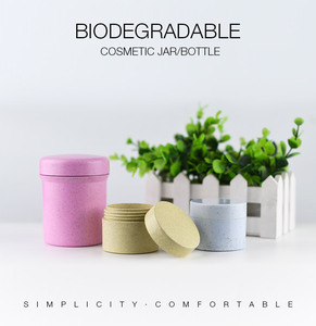 Compostable tùy chỉnh phân hủy sinh học đôi tường lúa mì mỹ phẩm container 1oz 2oz <span class=keywords><strong>3oz</strong></span> 8oz nhựa mặt Kem mắt Jar - Product Image 2