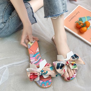 Trendy <b>Plastic</b> Bowknot Design Flowers Style Sandals <b>Ladies</b> Footwear Women <b>Slippers</b> - Product Image 4
