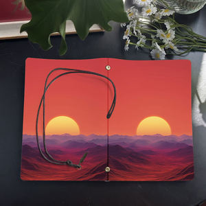 Bloc-notes A6 80 feuilles idéal pour les résumés de lecture des étudiants en littérature anglaise et les contours de dissertation avec Sun Mountains Red Hued - Product Image 4