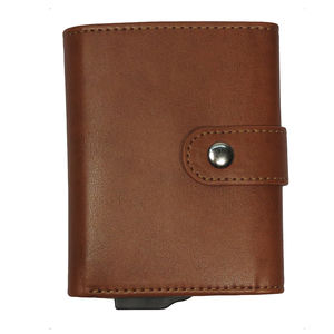 Tarjetero RFID con Logotipo Personalizado, Cartera Metálica Corta Unisex, Moderna, Anti-Robo, de Cuero PU y Nailon, Gran Capacidad - Product Image 3