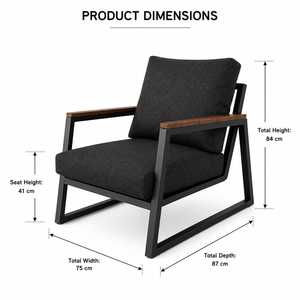 Fauteuil en cuir moderne de style nordique pour salon, chambre, réception d'entreprise, salle d'attente et mobilier de maison - Product Image 2