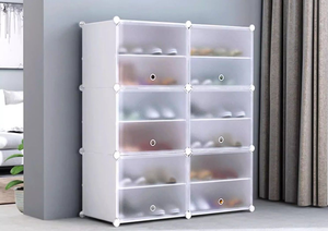 Étagère de rangement multi-niveaux simple, anti-poussière, grande capacité, pour entrée, balcon, intérieur, avec combinaison libre de rangement pour chaussures - Product Image 6
