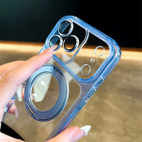 Coque de téléphone antichoc magnétique ultra-transparente avec support métallique rotatif à 360° intégré pour iPhone 17 18 Pro Max