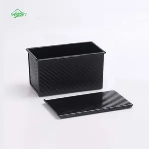 Non-Stick Square Toast Box Cake Mold Carbon Steel Corrugated Bread Bakeware Baking Tool Bread Loaf Pan With Lid