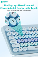 COTECi Customized Ergonomic Design 104-Key 2.4g Wireless Gradient Keycap Keyboard Set for Home Office