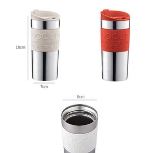 Acero inoxidable 16oz doble pared Acero inoxidable <span class=keywords><strong>Francia</strong></span> prensa taza de café con tapa y pajita taza de vacío logotipo personalizado - Product Image 2