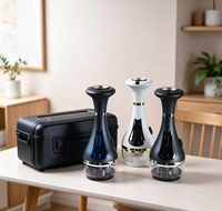 Chicha électronique mini de luxe moderne givrée rechargeable avec écran LED portable et base en acier inoxydable effet miroir