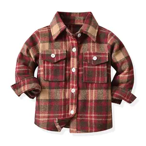 Prezzo all'ingrosso nuovo design caldo autunno inverno pile bambini polo magliette neonati camicie flanella per bambini top