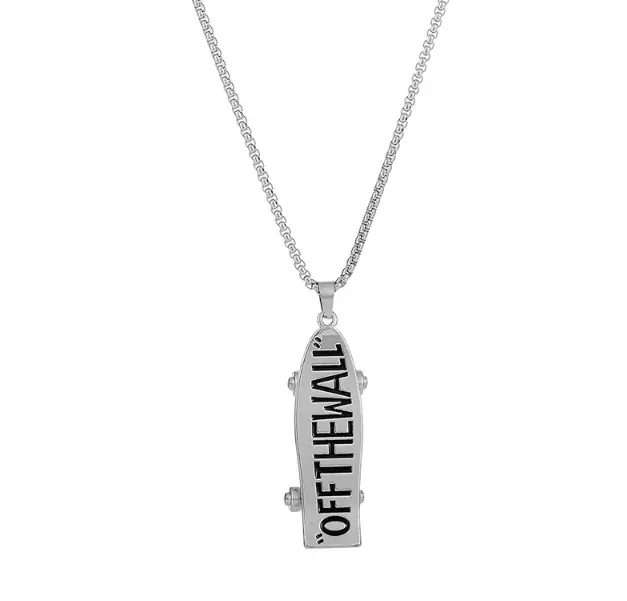 Skateboard Halskette Edelstahl Charm Punk Hip-Hop Skateboard Halskette Anhänger Schmuck