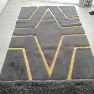 Alfombras Antideslizantes de Lujo Hechas a Mano, Estilo Moderno y Simple, con Patrón Geométrico, para Sala de Estar, Dormitorio, Auto, Tamaño Grande, de Poliéster Lavable - Product Image 3