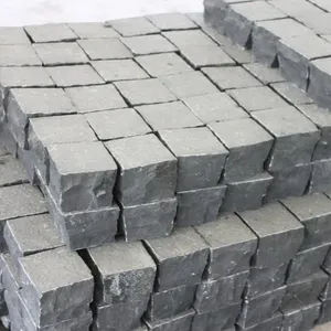 Großhandel Black Basalt Cobble stone Naturstein Würfel für Auffahrt Pflaster