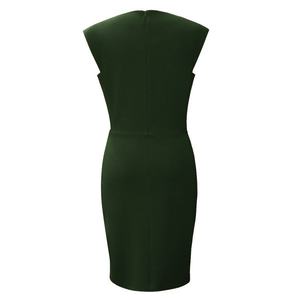 Vestido Casual de Tela con Logotipo Personalizado, Vestido sin Mangas con Cremallera Trasera y Bolsillos para Mujer - Product Image 2