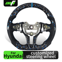 Nouveau design pour le modèle Elantra N I20N I30N, volant de voiture sport bleu en fibre de carbone forgée, cuir chauffant, personnalisé