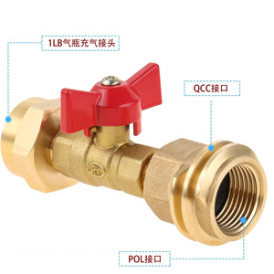 Válvula de mariposa de latón de 1/2 pulgada, válvula de corte manual de gas para conexión a tanque de propano - Product Image 5