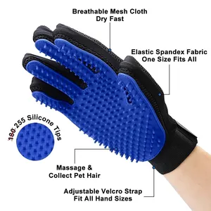 Kadandi Wholesale Pet Bath Grooming Gloves Clean Hair Remover Glove Cat Washing Grooming Tools 5 Finger Deshedding Gloves