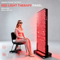 Panneau de luminothérapie infrarouge proche à lumière rouge pour tout le corps avec support à roulettes, 600 LED, pour usage domestique et soins aux personnes âgées