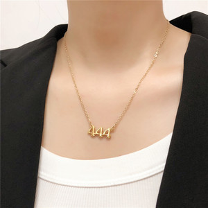 Zogxin Stainless Steel Lucky Number Necklace 18K Gold Plated 111-999 Pendant For Women Fashion Jewelry Gift - Product Image 4