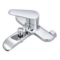 Robinet de douche monocommande en laiton chromé avec cartouche céramique pour hôtels, salles de bain et ensembles bain-douche