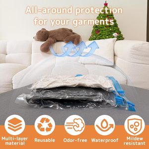 Vacuum Storage <b>Bags</b> 12 Pack With Rechargeable Pump S M L Sizes For Travel Space Saving <b>Compression</b> Suitcase Organizer - Product Image 6