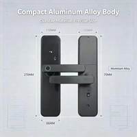 Cerradura Inteligente para Puerta con Huella Dactilar LangYeao, Biométrica, 5 en 1, Entrada sin Llave, Control Remoto por Aplicación, Contraseña Temporal, Wi-Fi/Zigbee/Matter
