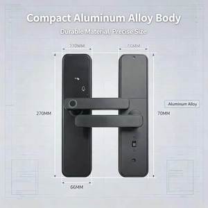 Serrure de porte intelligente LangYeao à empreinte digitale, biométrique semi-conducteur 5-en-1, entrée sans clé, contrôle à distance par APP, mot de passe temporaire, <span class=keywords><strong>Wi</strong></span>-<span class=keywords><strong>Fi</strong></span>/Zigbee/Matter - Product Image 3