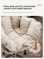 Silla de Oficina para el Hogar, Cómoda, Giratoria, Ergonómica, Deslizable, con Elevación, Estilo Nórdico, Metálica