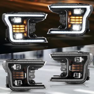 Projecteurs de phares LED VLAND F150 pour modèles F-150 2018-2020 XL/XLT/Lariat/Platinum, boîtier noir - Product Image 4
