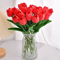 2026 China Bestseller PU Künstliche Tulpen Blumen Gelbe Rote Künstliche Tulpenblumenwand für Abschlussfeier und Muttertag