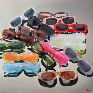 2025 Модные Винтажные Солнцезащитные очки в квадратной оправе UV400 с линзами, маленькие прямоугольные солнцезащитные очки на заказ - Product Image 2