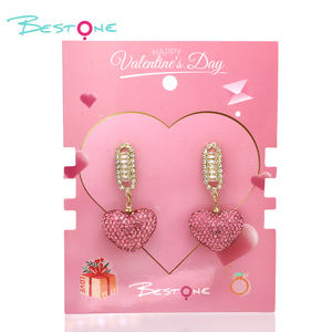 2025 saint valentin nouvelle version en gros 925 argent aiguille Zircon Micro incrusté coeur boucles d'oreilles pour les femmes Style mignon - Product Image 4