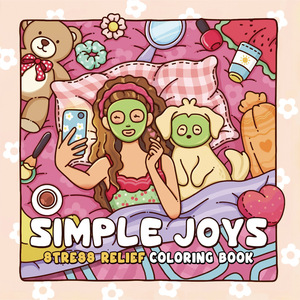 Ensemble <span class=keywords><strong>de</strong></span> livres <span class=keywords><strong>de</strong></span> <span class=keywords><strong>coloriage</strong></span> sur le thème <span class=keywords><strong>de</strong></span> la simplicité et du confort, pages à colorier Kawaii pour enfants et adultes, kit artistique <span class=keywords><strong>de</strong></span> relaxation et <span class=keywords><strong>de</strong></span> jeu silencieux, impression personnalisée - Product Image 5