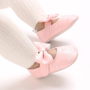 <span class=keywords><strong>Scarpine</strong></span> per Neonata con Ricamo 'Love First', Chiusura a Velcro, Stile Principessa con Grande Fiocco alla Moda - Product Image 2