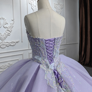 Robe de bal élégante Jancember 6534 en dentelle, couleur violet clair, pour femme, robes de soirée - Product Image 6