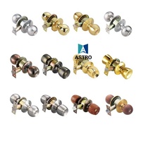 Serrure de chambre intérieure facile à installer poignée en acier inoxydable serrure à bouton sphérique serrure à bouton de porte ronde cylindrique