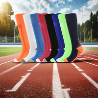 Chaussettes de compression sportives solides, chaussettes de sport tricotées avec logo personnalisable sur le bord et le corps pour la saison printanière