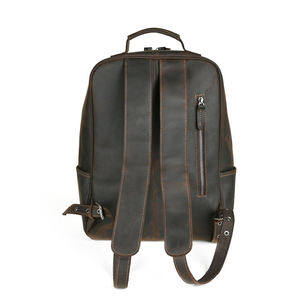 Sac à dos pour ordinateur portable AndoBag en cuir de vache véritable 15 pouces pour hommes, sac à bandoulière rétro en cuir Crazy Horse grande capacité pour voyage 1379 - Product Image 4