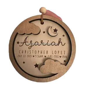 Customized Baby First Christmas Ornament Wooden For Christmas Tree Decorations