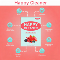 Happy Cleaner 14 jours de combustion intense, saveur de fruits rouges et de pastèque, prébiotiques, complément alimentaire pour la santé digestive