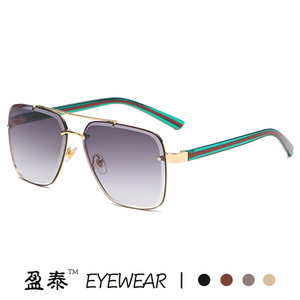 G Brand Men's Metal Frame <b>Gradient</b> <b>Sunglasses</b> UV400 Protection Fashionable Design for Outdoor Use - Product Image 5