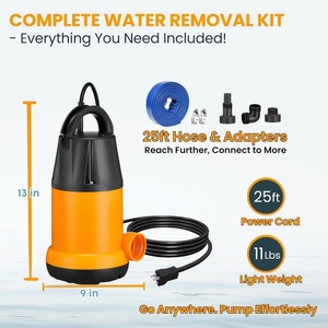<span class=keywords><strong>Pompe</strong></span> à eau submersible basse pression 1,5 CV avec <span class=keywords><strong>kit</strong></span> de tuyau de 7,6 m (25 pieds) 4000 GPH, cordon d'alimentation portable OEM pour piscines, étangs de jardin et sous-sols - Product Image 3