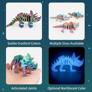 Figura de Dinosaurio Triceratops Articulado Impreso en 3D Personalizado, Totalmente Articulado, Adorno Decorativo para el Hogar, Regalo Ideal - Product Image 2
