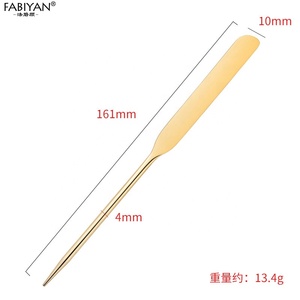 Espátula de maquillaje de belleza profesional, espátula cosmética Coreana de Color oro rosa con bolsa de cuero - Product Image 2