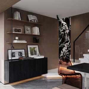 Diseño Interior de Villa Moderno en 3D con Materiales de Construcción Integrales para Sala de Estar, Dormitorio y Comedor de Apartamento - Product Image 1