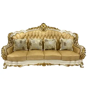 latest design 2022 sofa leather hand craved classic luxury sofa set living room sofa for home luxury