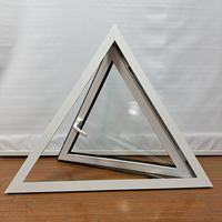 Fenêtre à battant triangulaire en aluminium sur mesure, fenêtre triangulaire en aluminium à double vitrage pour villa de forme spéciale